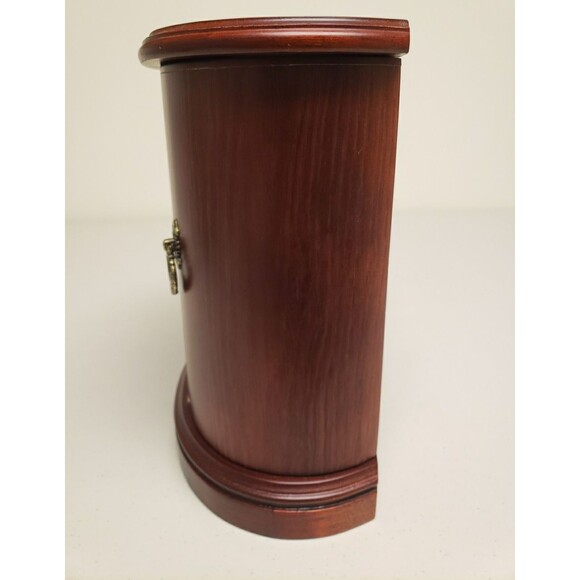 Vintage Mele & Co Wood Jewelry Box Mahogany Double Sided Drawers 9"Hx10L wMirror - Picture 16 of 16
